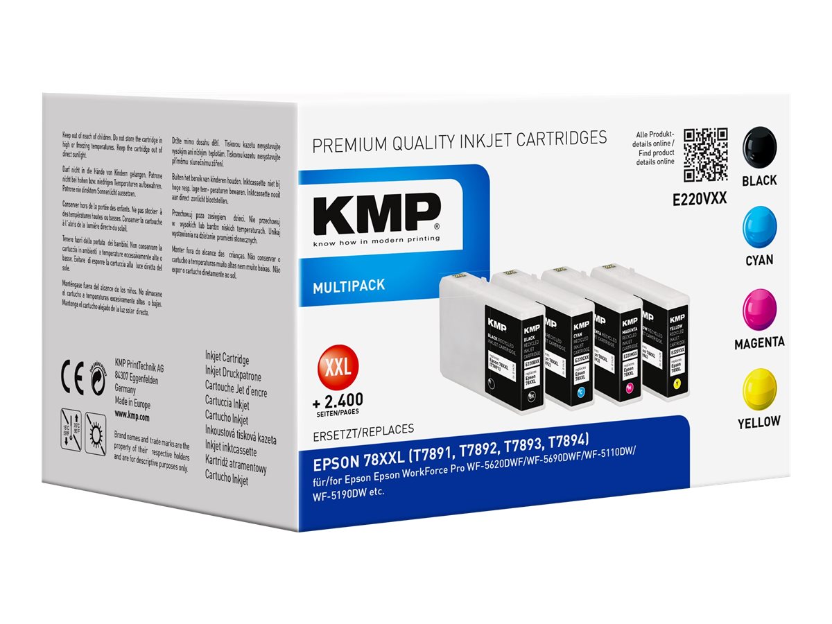 KMP E220VXX ink cartridge Black, Cyan, Magenta, Yellow