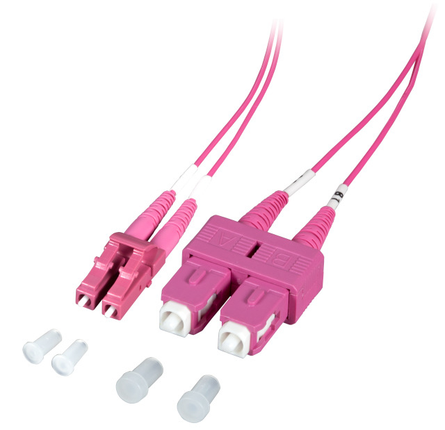 EFB Elektronik O0323.3-1.2 c�ble de fibre optique 3 m 2x SC 2x LC OM4 Violet