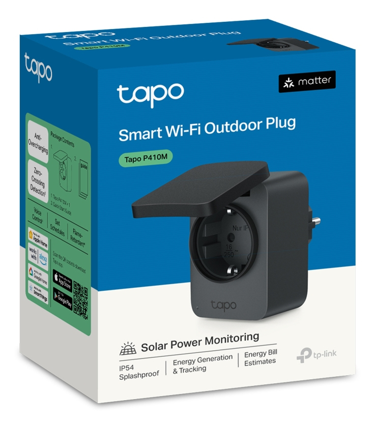 TP-LINK Tapo P410M V1 - Smart-Stecker - kabellos - 802.11b/g/n, 2,4 Ghz RF Protokoll