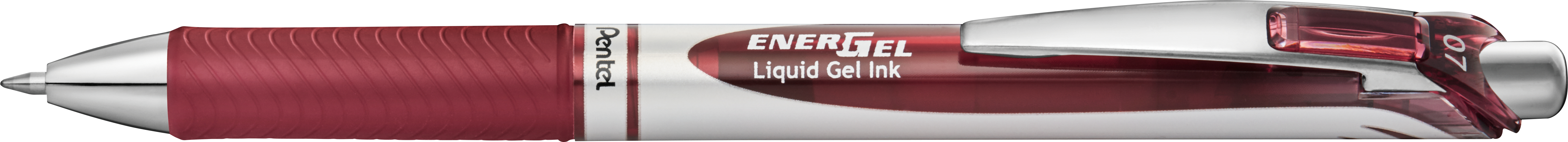 Pentel Energel BL77 - Ausziehbarer Gelschreiber - Burgund - Burgund - Silber - Rund - 0,7 mm - Tinte auf Wasserbasis