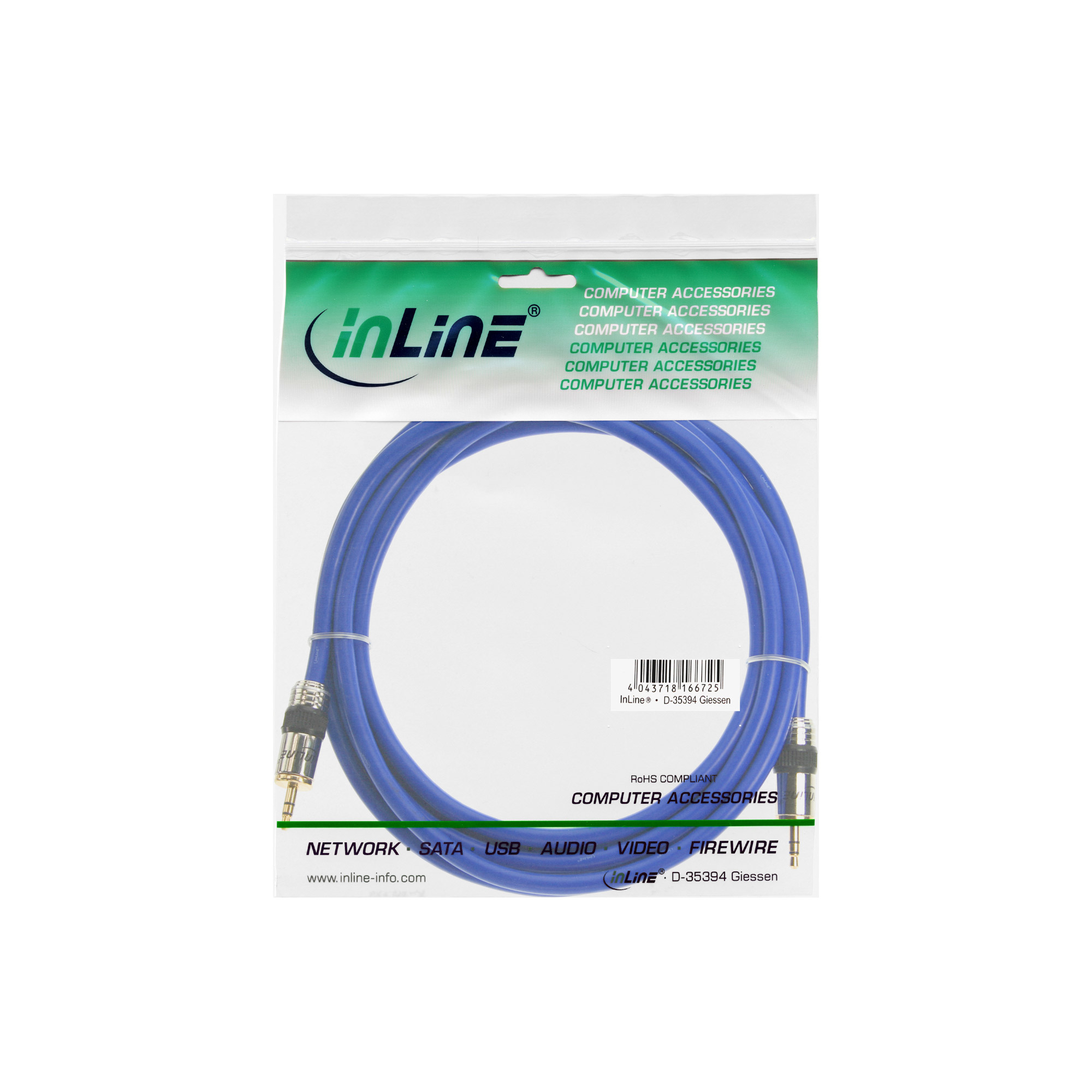 InLine Premium Audio Cable 3.5mm Stereo male / male 0.5m