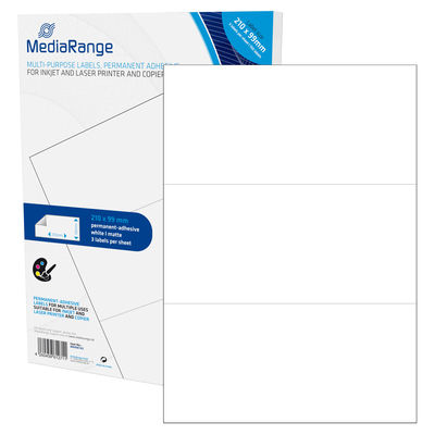 MEDIARANGE MRINK142 - Wei� - Dauerhaft - 210 x 99 - A4 - Matte - Laser/Inkjet