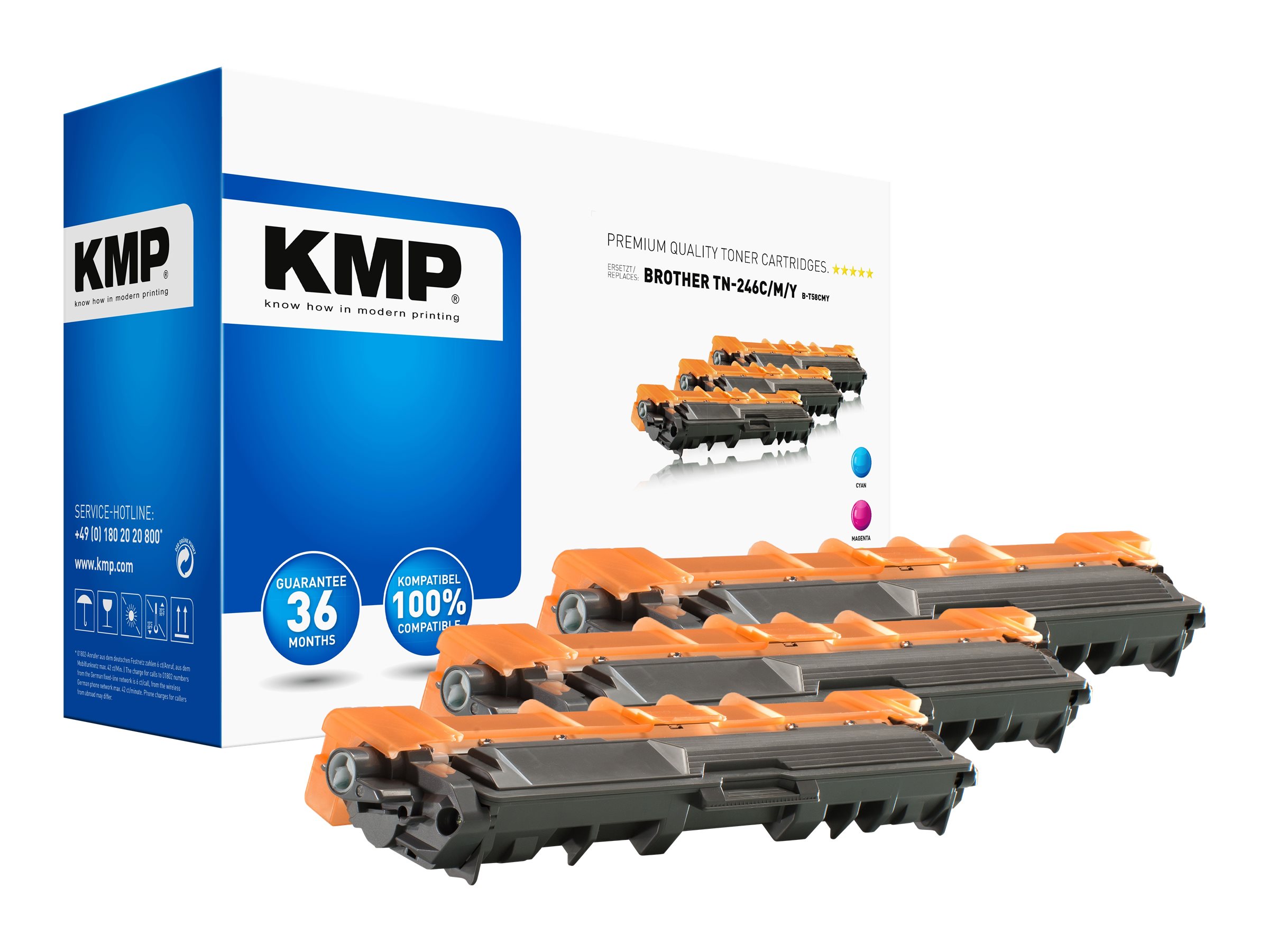 KMP B-T58CMY cartuccia toner 3 pz Ciano, Magenta, Giallo