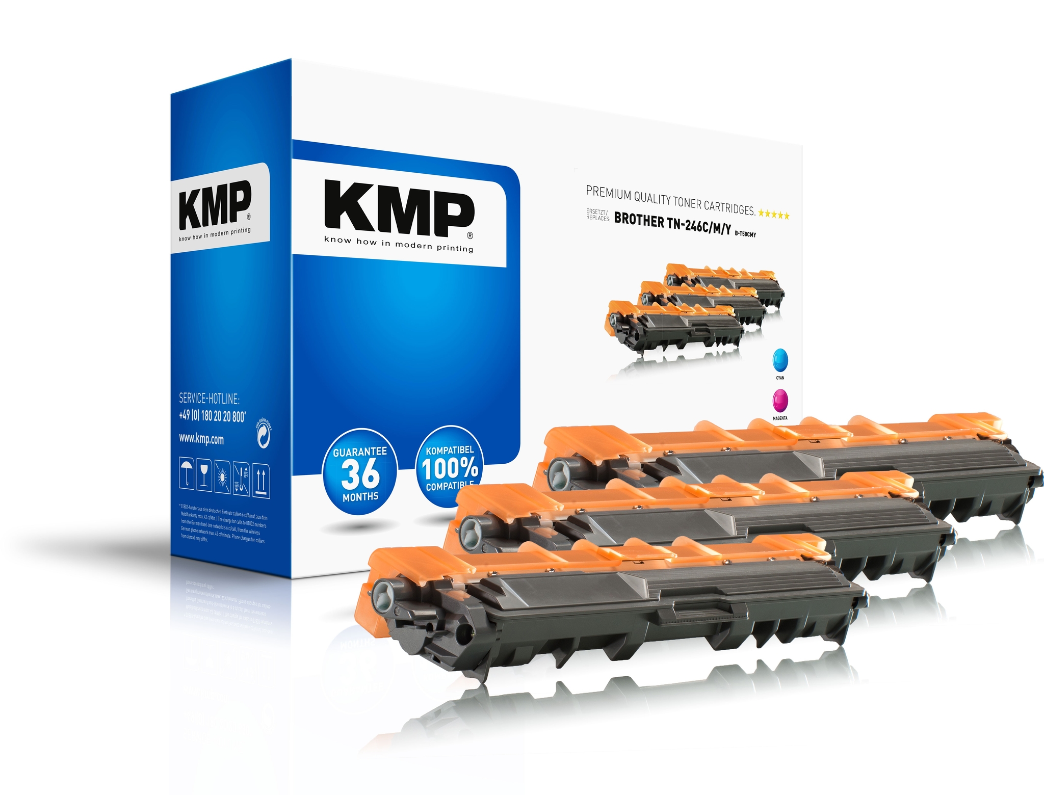 KMP B-T58CMY Cartouche de toner 3 pice(s) Cyan, Magenta, Jaune