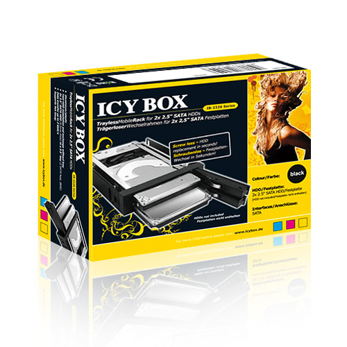 ICY BOX IB-2226StS 8,89 cm (3.5) Pannello incassato Nero
