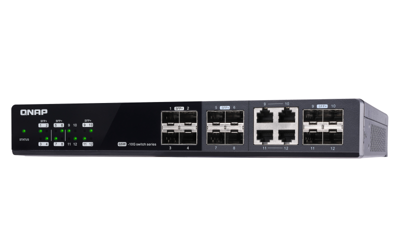  QNAP QSW-M1208-8C 10GbE Managed Switch, with 8-Port 10GbE  SFP+/RJ45 Combo and 4-Port 10GbE SFP+ Gigabit : Electronics