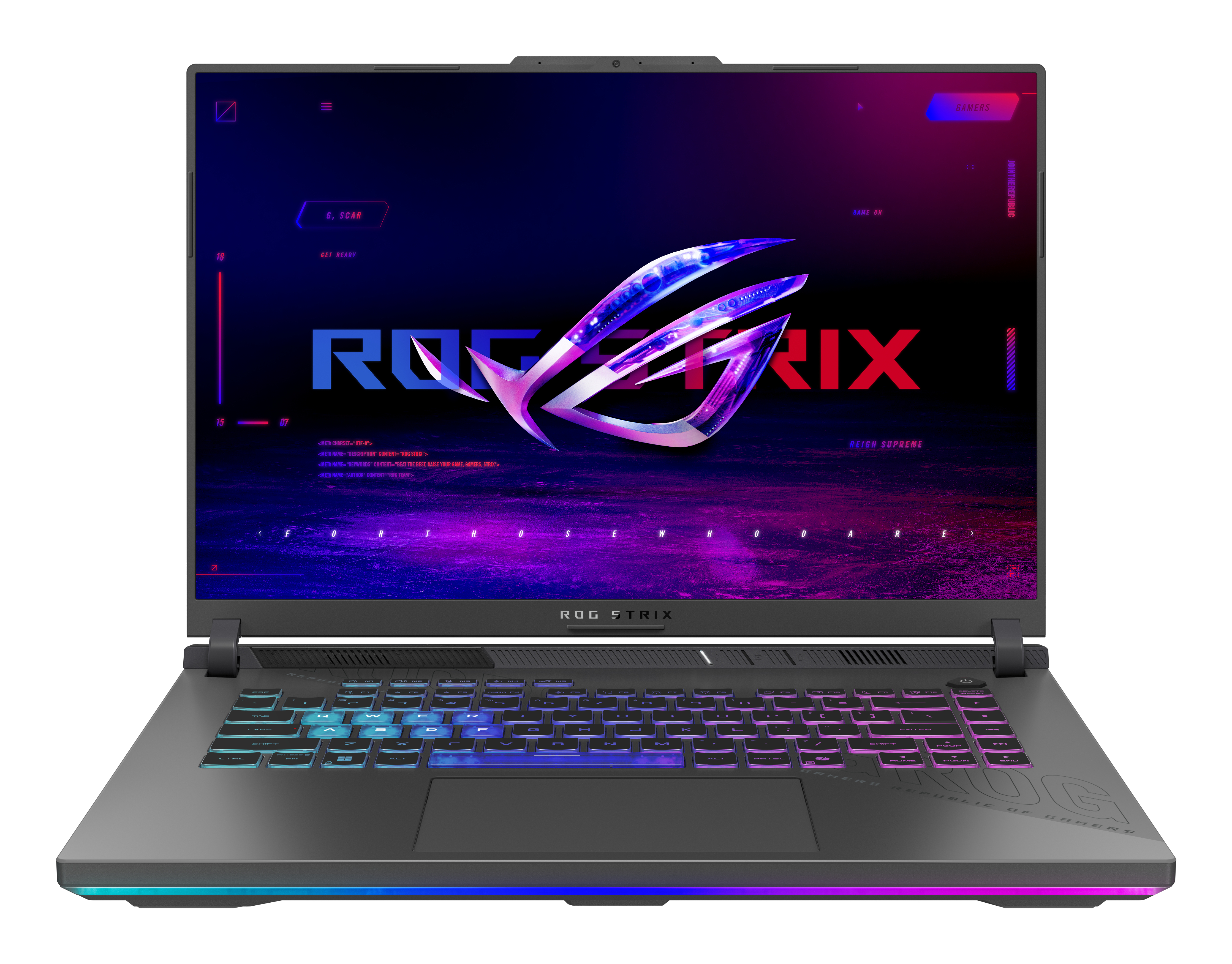 ASUS ROG Strix G16 G614PR-RV081W AMD Ryzen 9 8940HX Ordinateur portable 40,6 cm (16) WUXGA 32 Go DDR5-SDRAM 1 To SSD NVIDIA GeForce RTX 5070 Ti Wi-Fi 6E (802.11ax) Windows 11 Home Allemand Noir, Gris