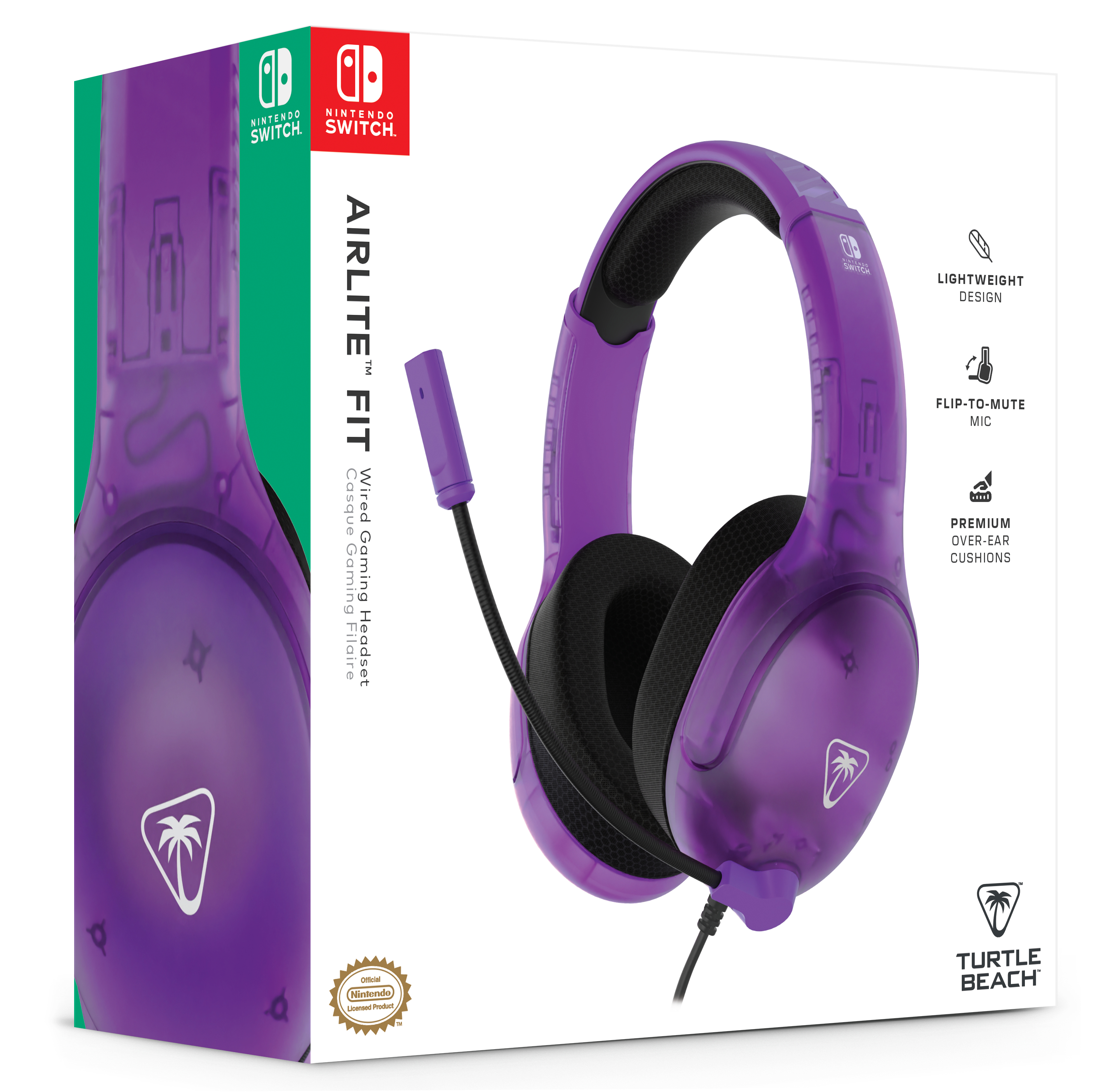 Turtle Beach Airlite Fit Auricolare Cablato A Padiglione Gaming Nero, Viola