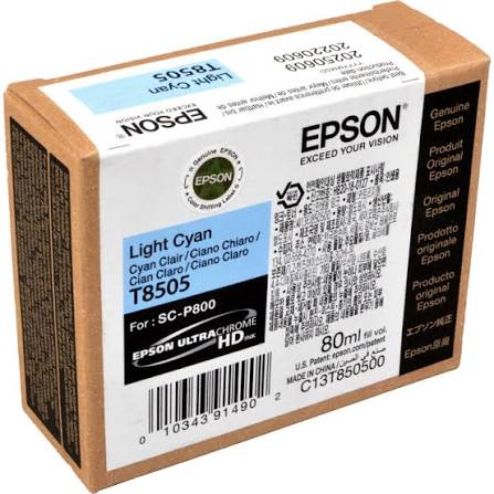 Epson T8505 - C13T850500 - Tinte hell cyan - f�r SureColor P800, P800 Designer Edition, SC-P800