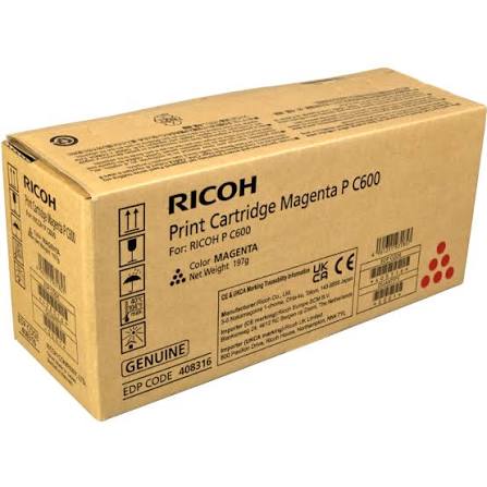 Ricoh 408316 cartuccia toner 1 pz Originale Magenta