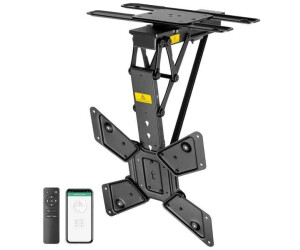myWall Motorisierter & klappbarer Deckenhalter f�r Flachbildschirme F�r Bildschirme 23 - 65 (58 - 165 cm), Belastung bis 30 kg, mit Tuya-App Steuerung oder Funk-Fernbedienung, mit 180� Drehfunktion, schwarz