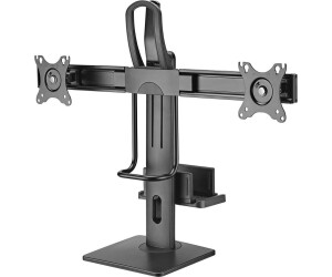 myWall H�henverstellbarer Tischst�nder f�r 2 Flachbildschirme F�r 2 Flachbildschirme 17 - 27 (43 - 69 cm), Belastung gesamt 4 - 12 kg, inkl. Halterung f�r Mini PC, mit Federsystem